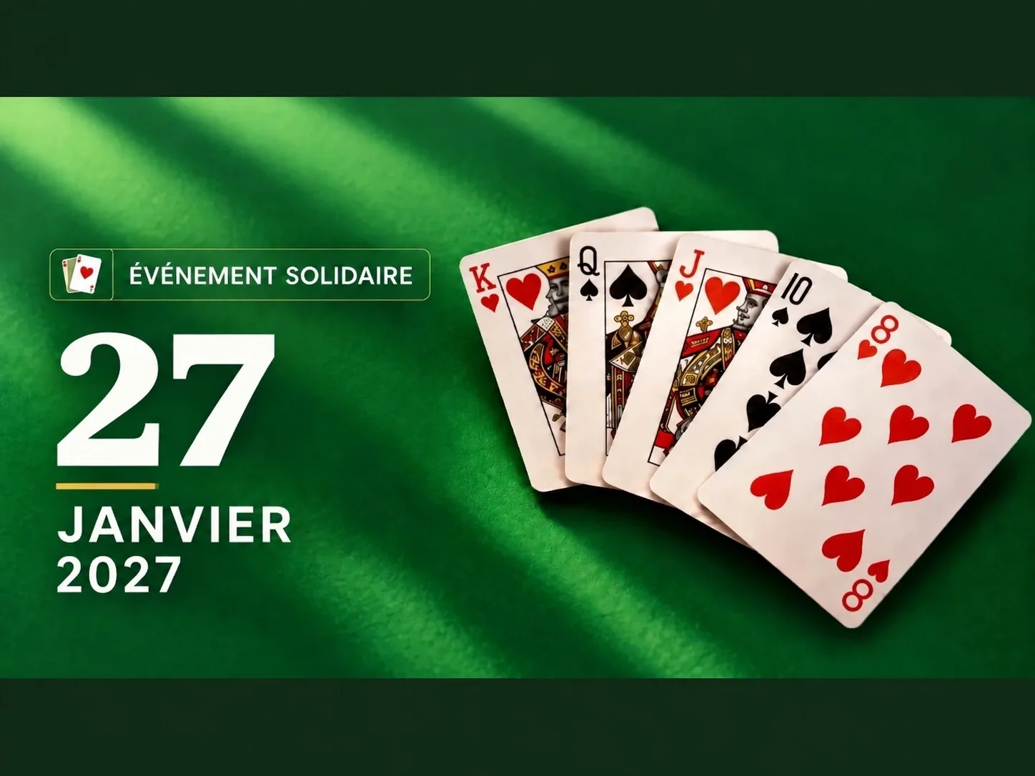 Soirée bridge et huîtres du 27 janvier 2027 au Golf du Sart, événement solidaire au profit de Befoza