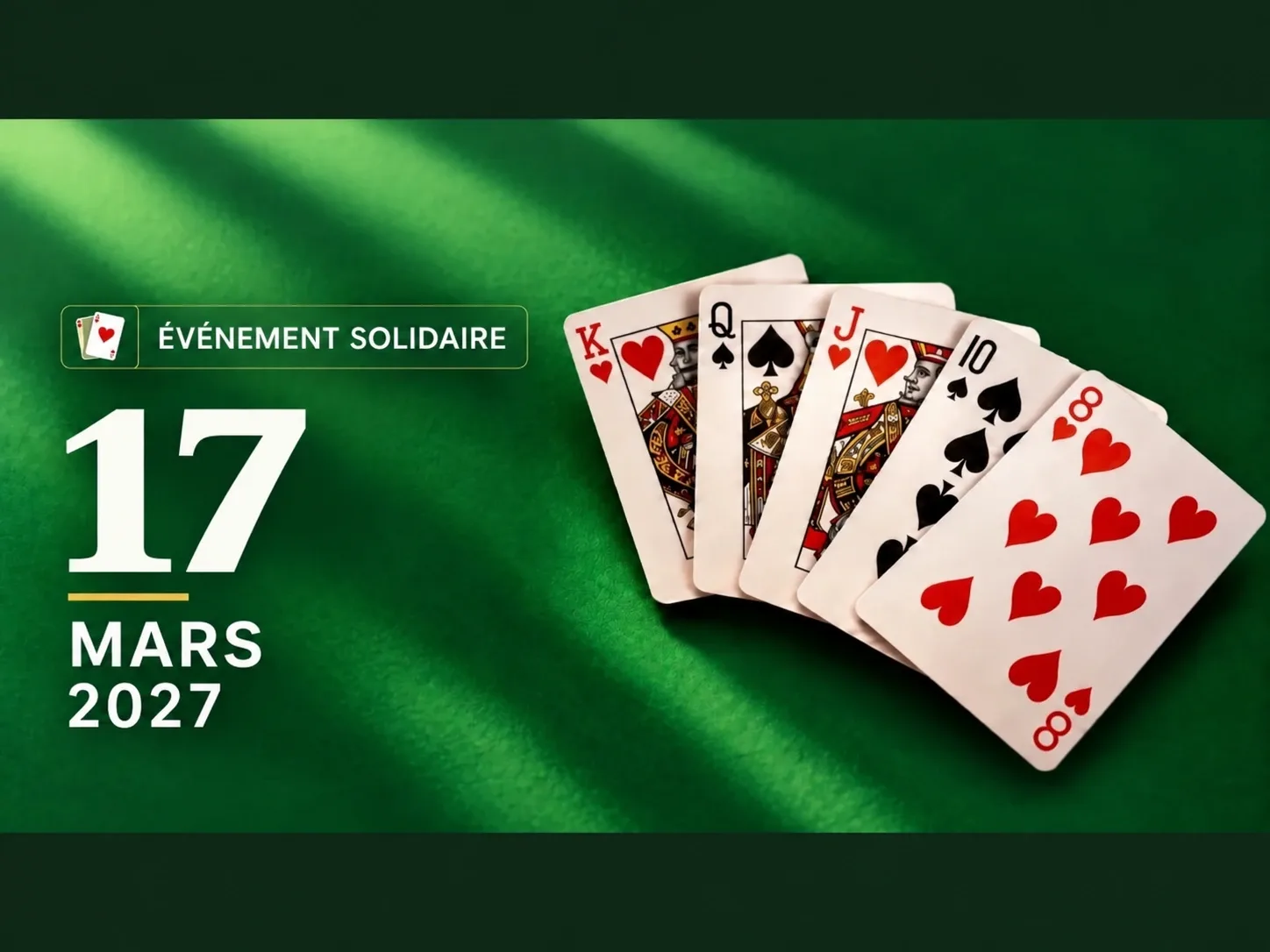 Soirée bridge et huîtres du 17 mars 2027 au Golf du Sart, événement solidaire au profit de Befoza