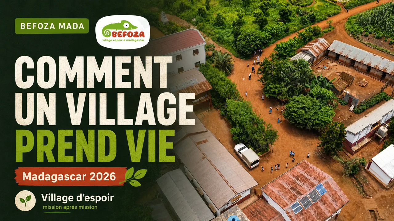Vue aérienne du village de Befoza — film 2026